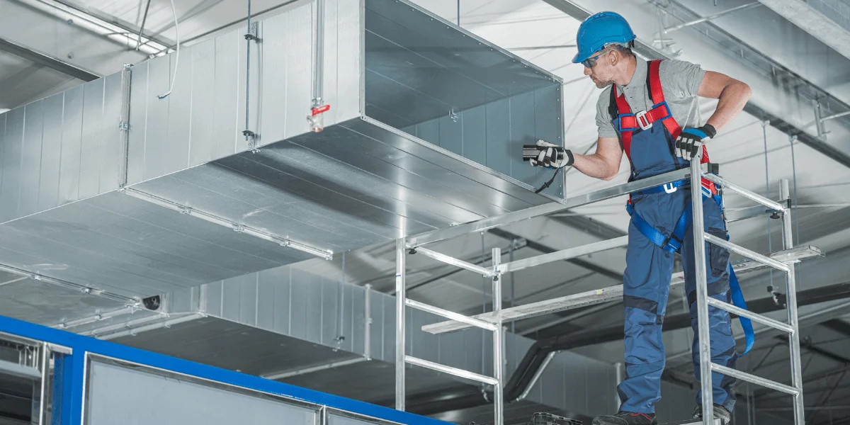 hvac system being tested by a technician