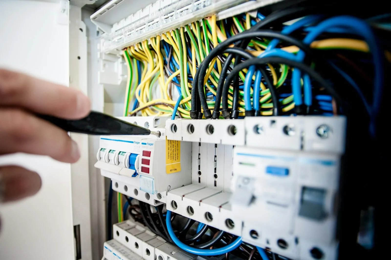 electrical box being checked