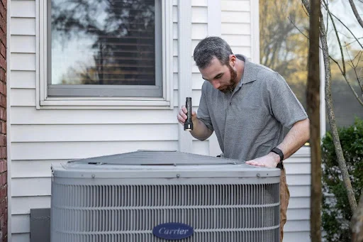 Man checking HVAC